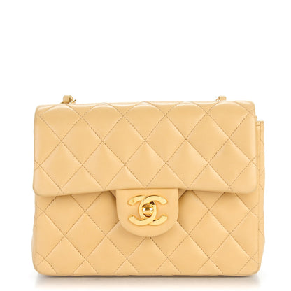 Chanel Lambskin Quilted Mini Square Flap Beige 1 of 10
