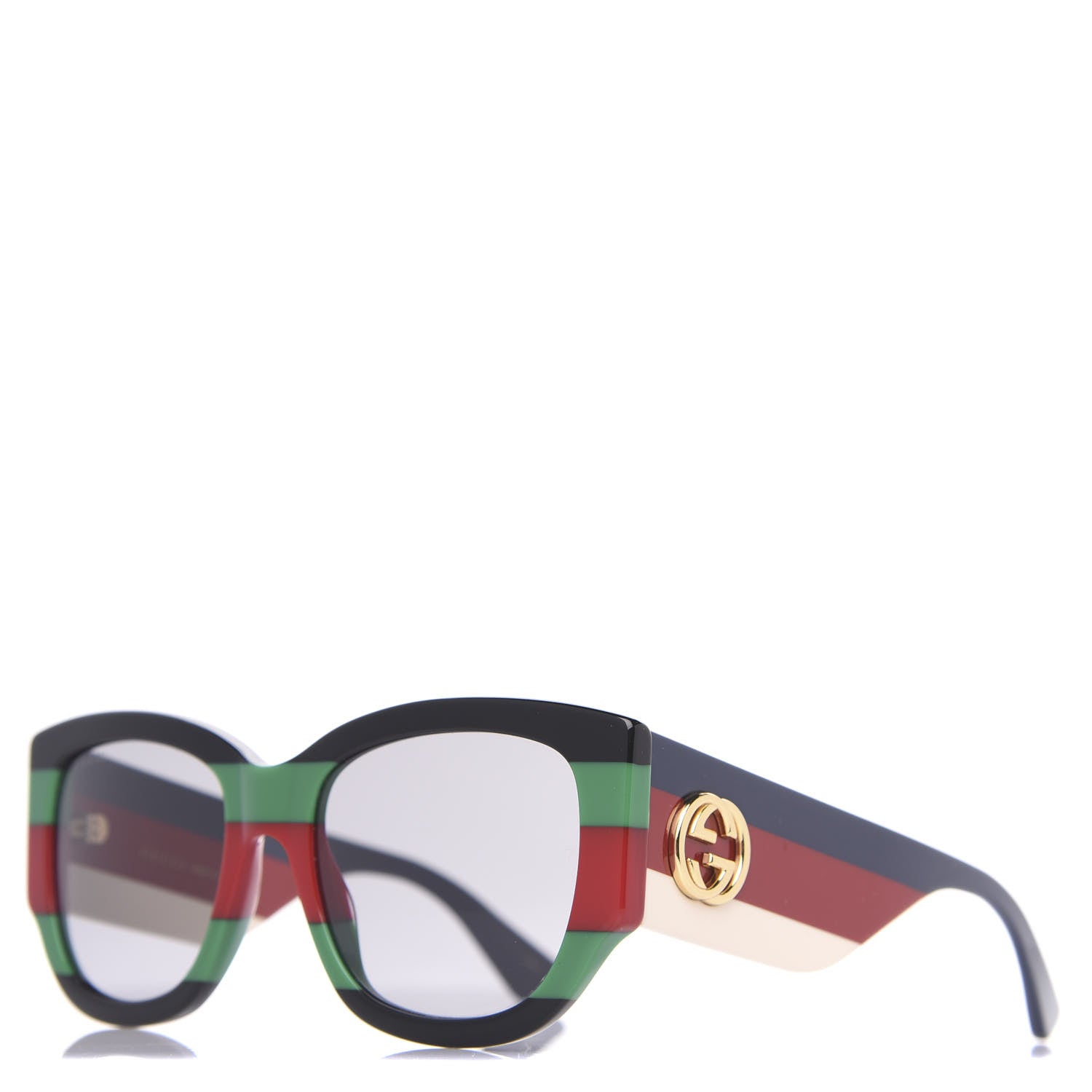 Gucci Acetate Web Oversized Frame Rectangle Sunglasses GG0276S Black Multicolor 1 of 7