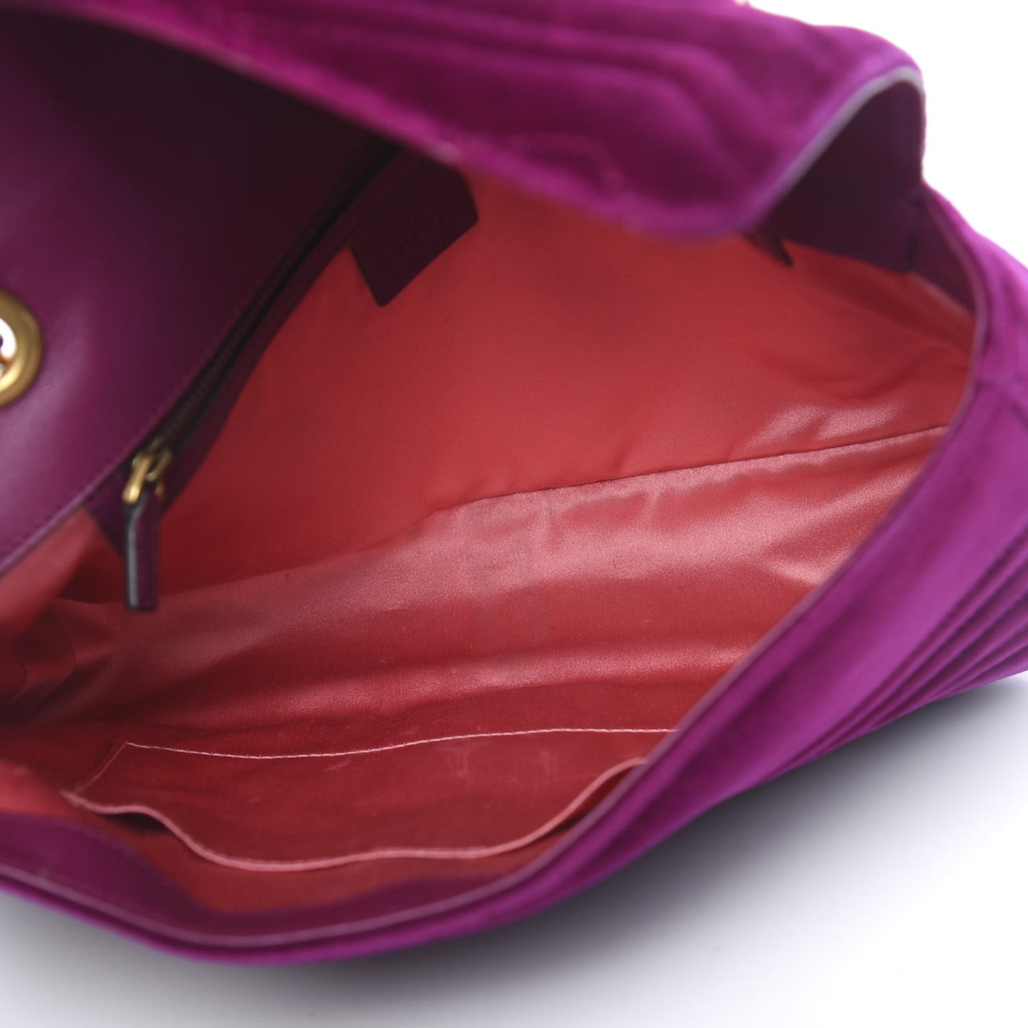 Velvet Matelasse Medium GG Marmont Shoulder Bag Fuchsia Violet Cyclamen