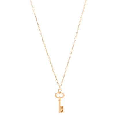 Tiffany 18K Rose Gold Mini Key Pendant Necklace 1 of 4