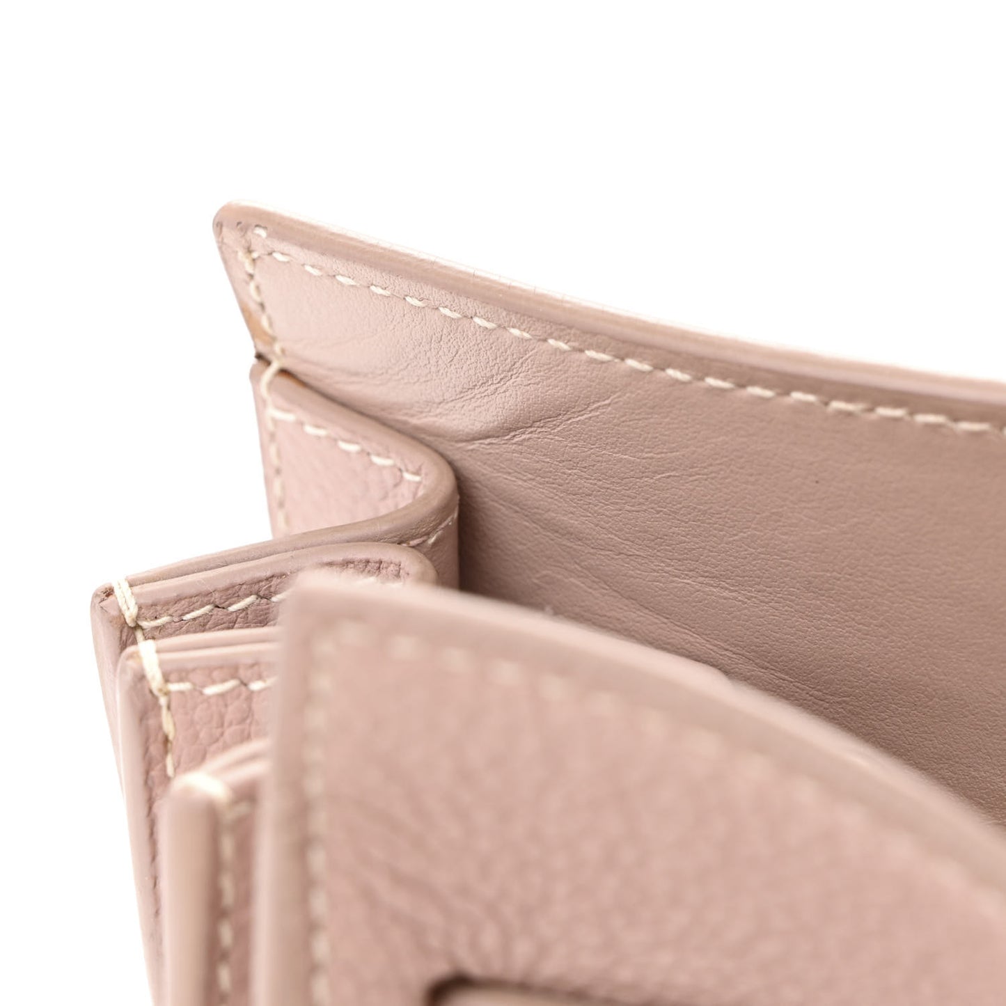 Grained Calfskin Topstich Baby Sac De Jour Antique Rose