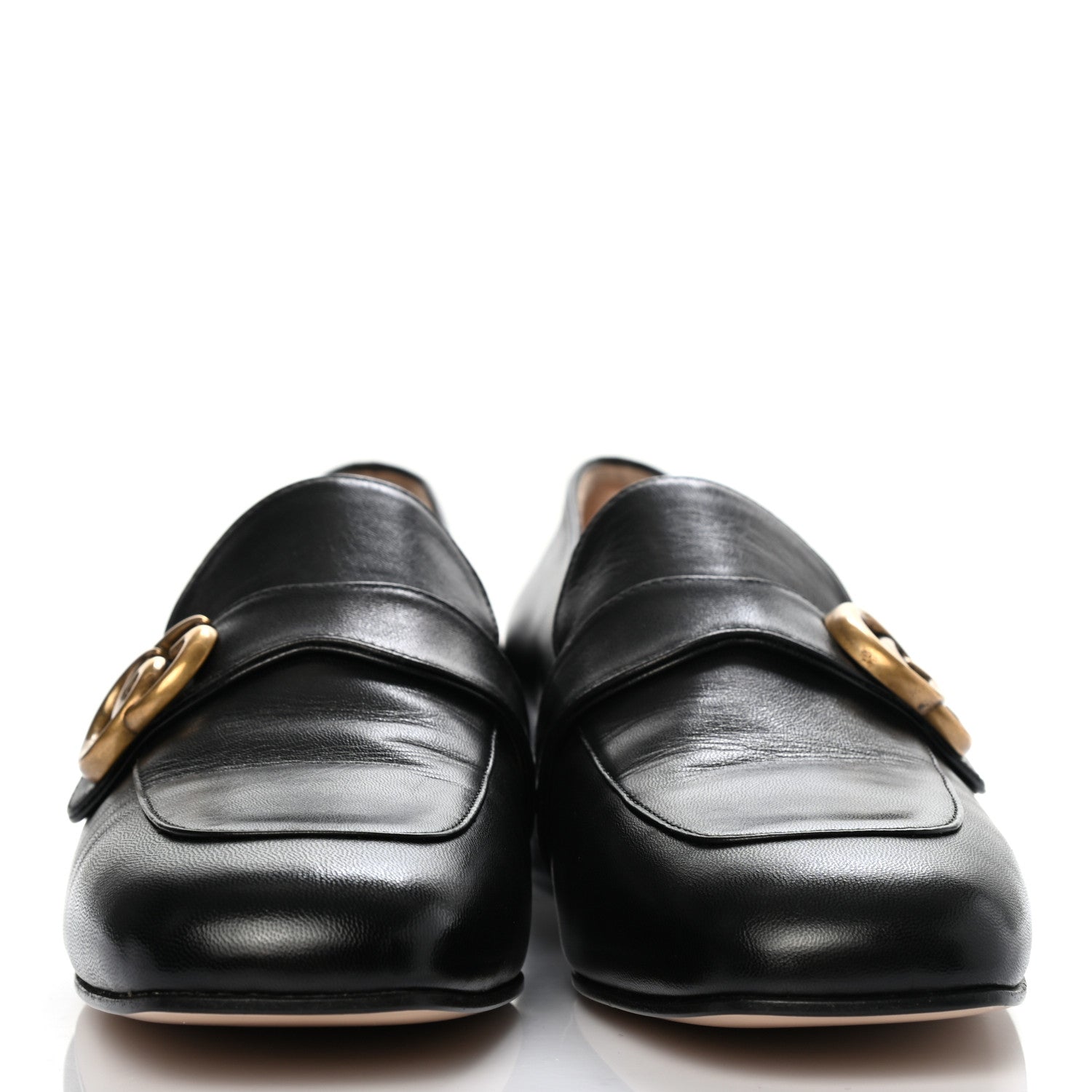 Gucci Malaga Kid Womens GG Marmont Loafers 41 Black 2 of 9