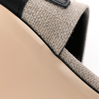 Fendi Vitello Canvas Signature Flat Slide Sandals 37 Black Grezzo 15 of 16