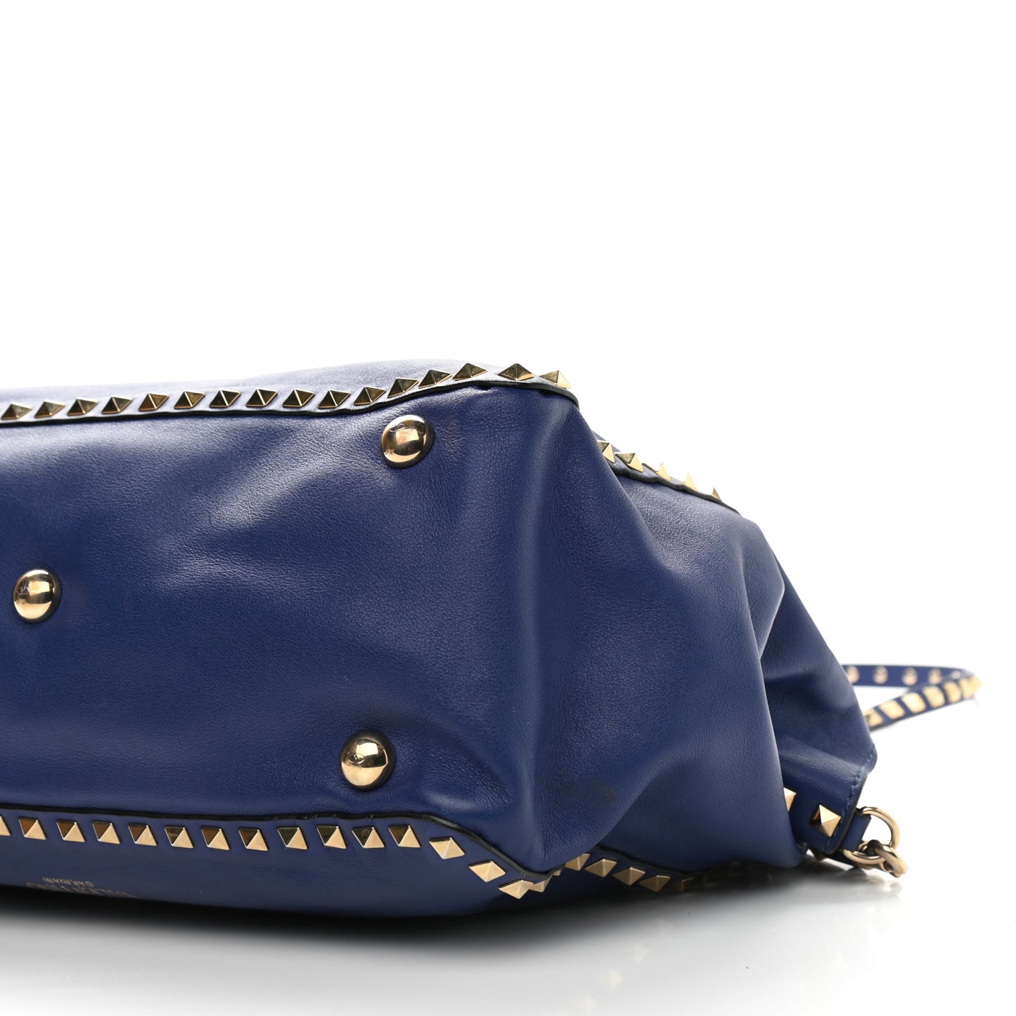 Vitello Medium Rockstud Tote Blue China