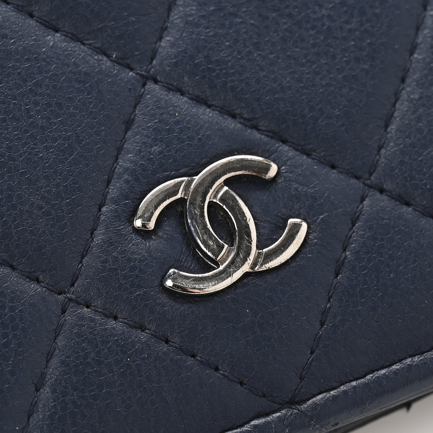 Chanel Lambskin Quilted Yen Wallet Blue 11 of 13