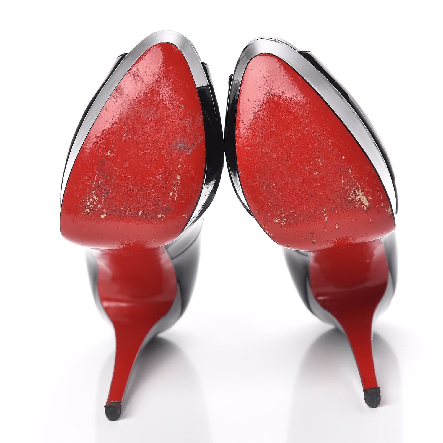 Christian Louboutin Patent Lady Peep 150 Pumps 38 Black 7 of 14
