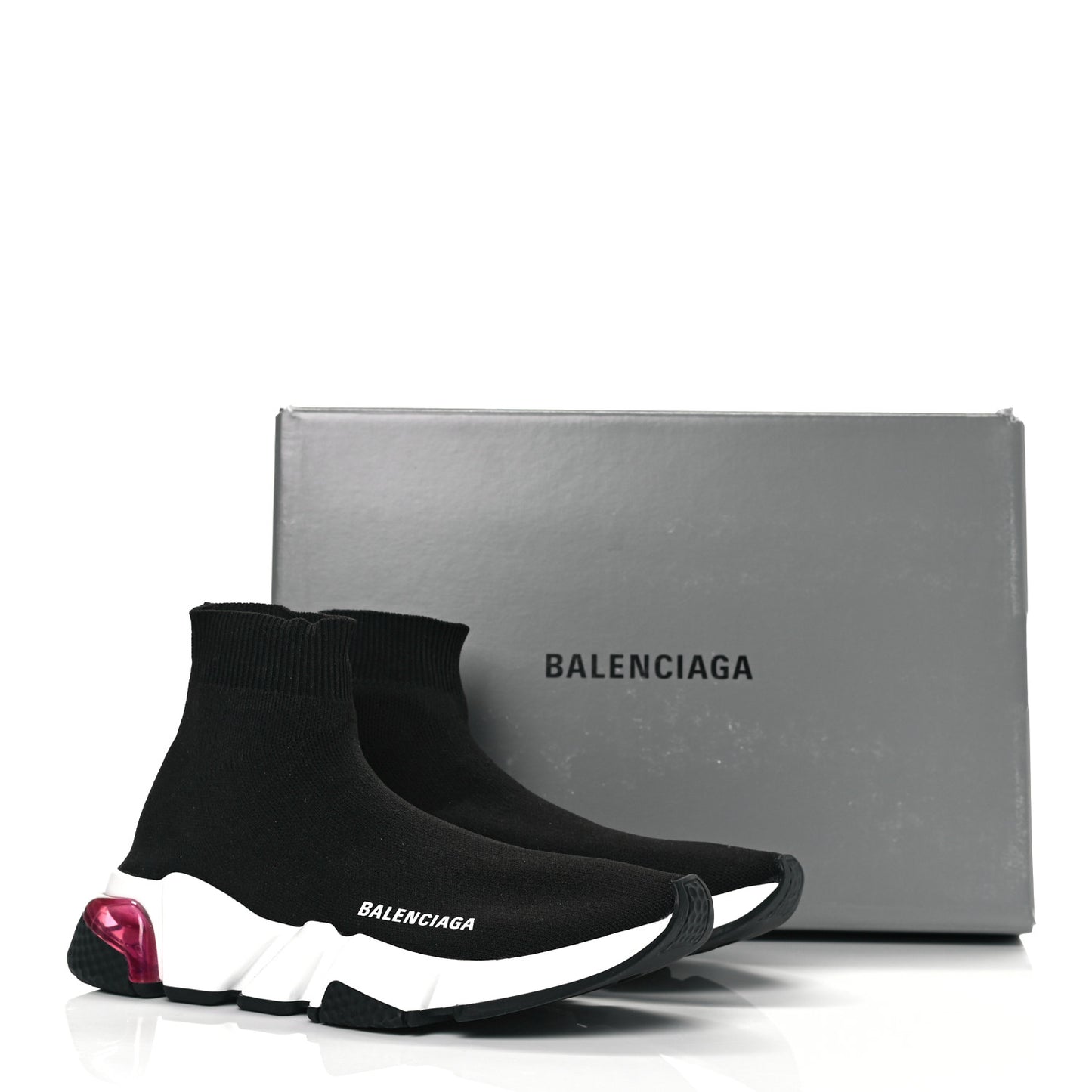 Neoprene Knit Womens Speed Clear Sole Sneakers 37 Black Pink