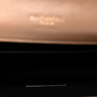 Saint Laurent Grain De Poudre Matelasse Chevron Monogram Cassandre Flap Pouch Taupe 5 of 10