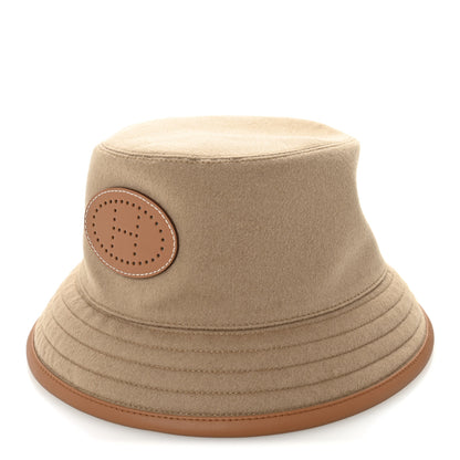 Hermes Cashmere Swift Harper Evelyne Bucket Hat 58 Biscuit Gold 1 of 7