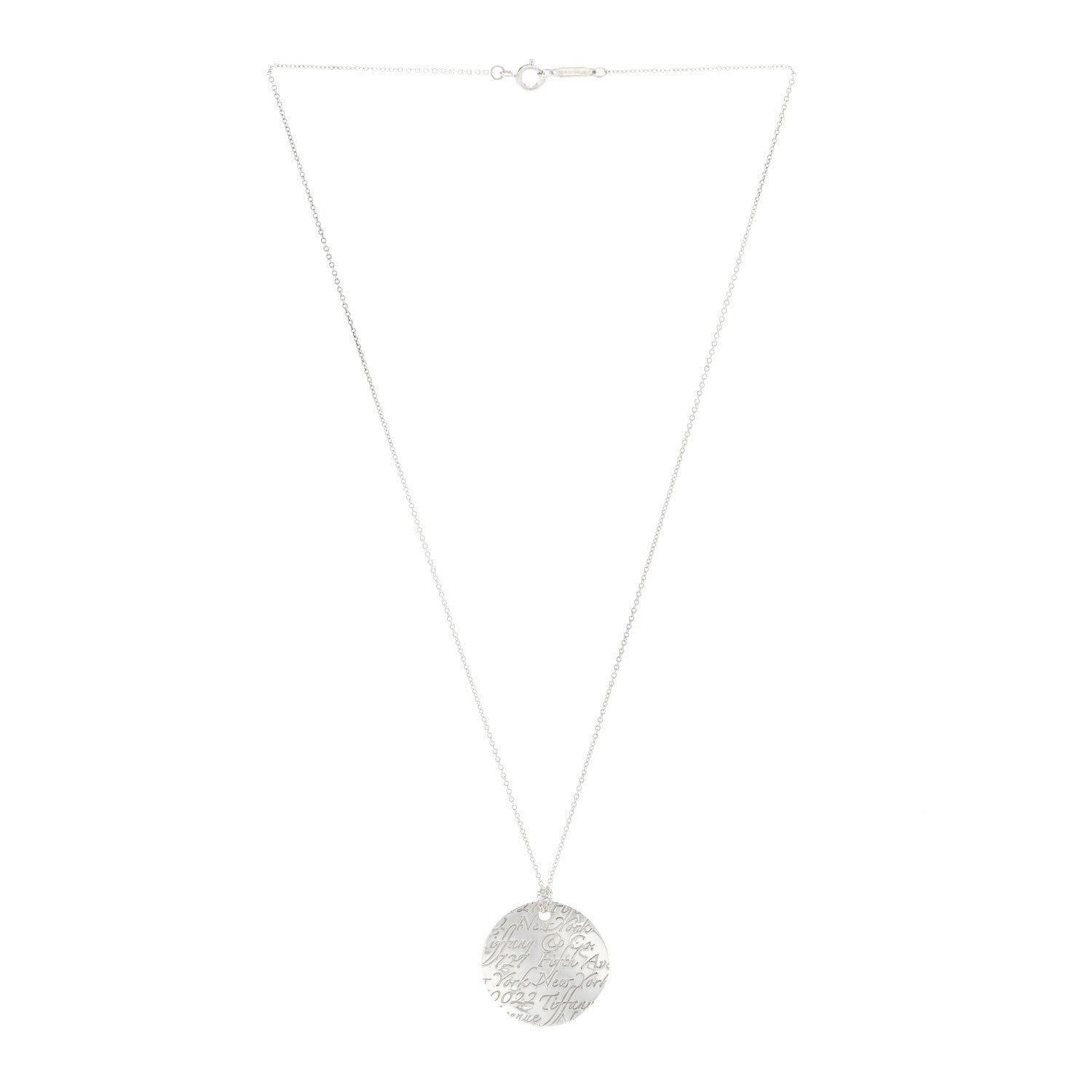 Tiffany Sterling Silver Notes Round Pendant Necklace 2 of 5