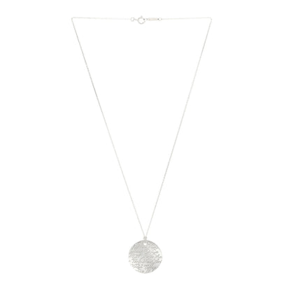 Tiffany Sterling Silver Notes Round Pendant Necklace 2 of 5