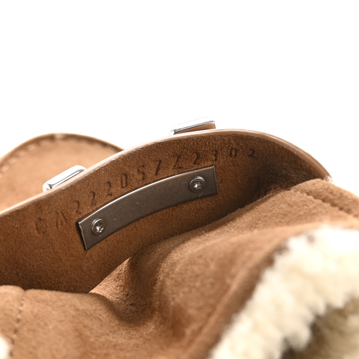 Hermes Suede Goatskin Woolskin Flore 60 Mules 38 Brun Amourette Ecru 9 of 9