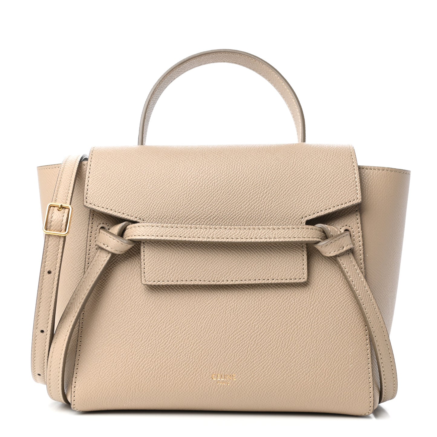 Grained Calfskin Nano Belt Bag Light Taupe