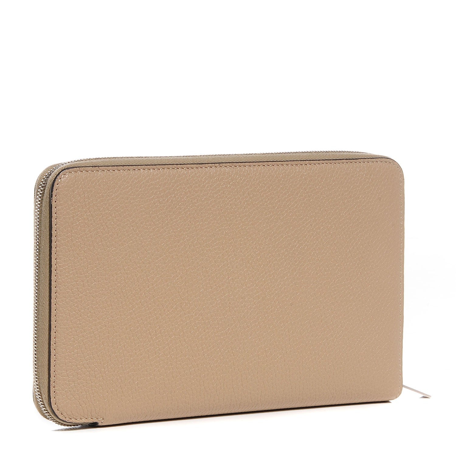 Celine Drummed Calfskin Zip Around Organizer Wallet Dune 3 of 10