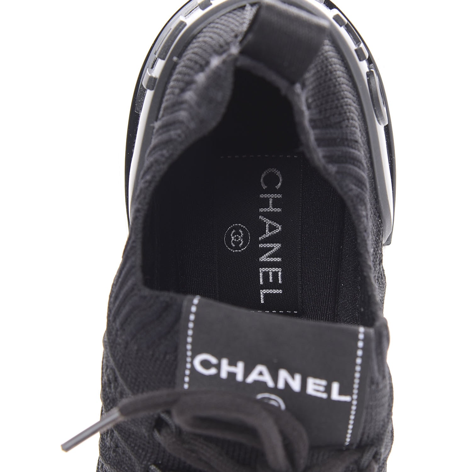 Chanel Fabric Logo Sneakers 38 Black 6 of 7