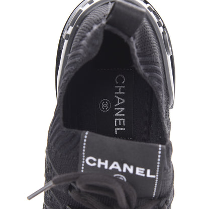 Chanel Fabric Logo Sneakers 38 Black 6 of 7