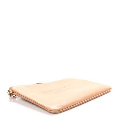 Saint Laurent Calfskin Rive Gauche Zipped Pouch Vintage Brown Gold 4 of 9