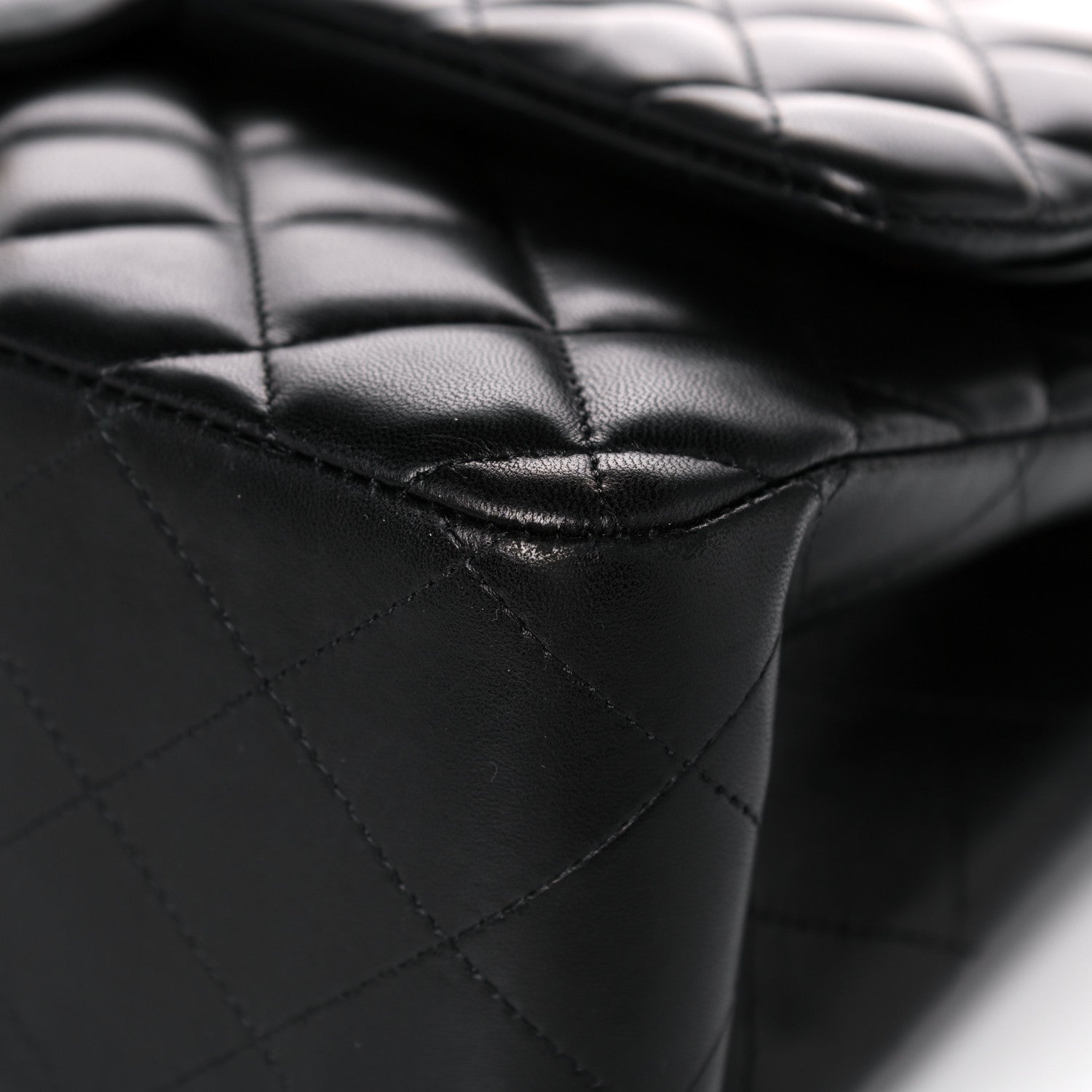 Chanel Lambskin Quilted Jumbo Double Flap Black 12 of 20