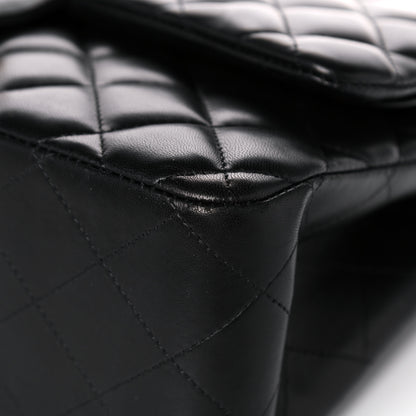 Chanel Lambskin Quilted Jumbo Double Flap Black 12 of 20
