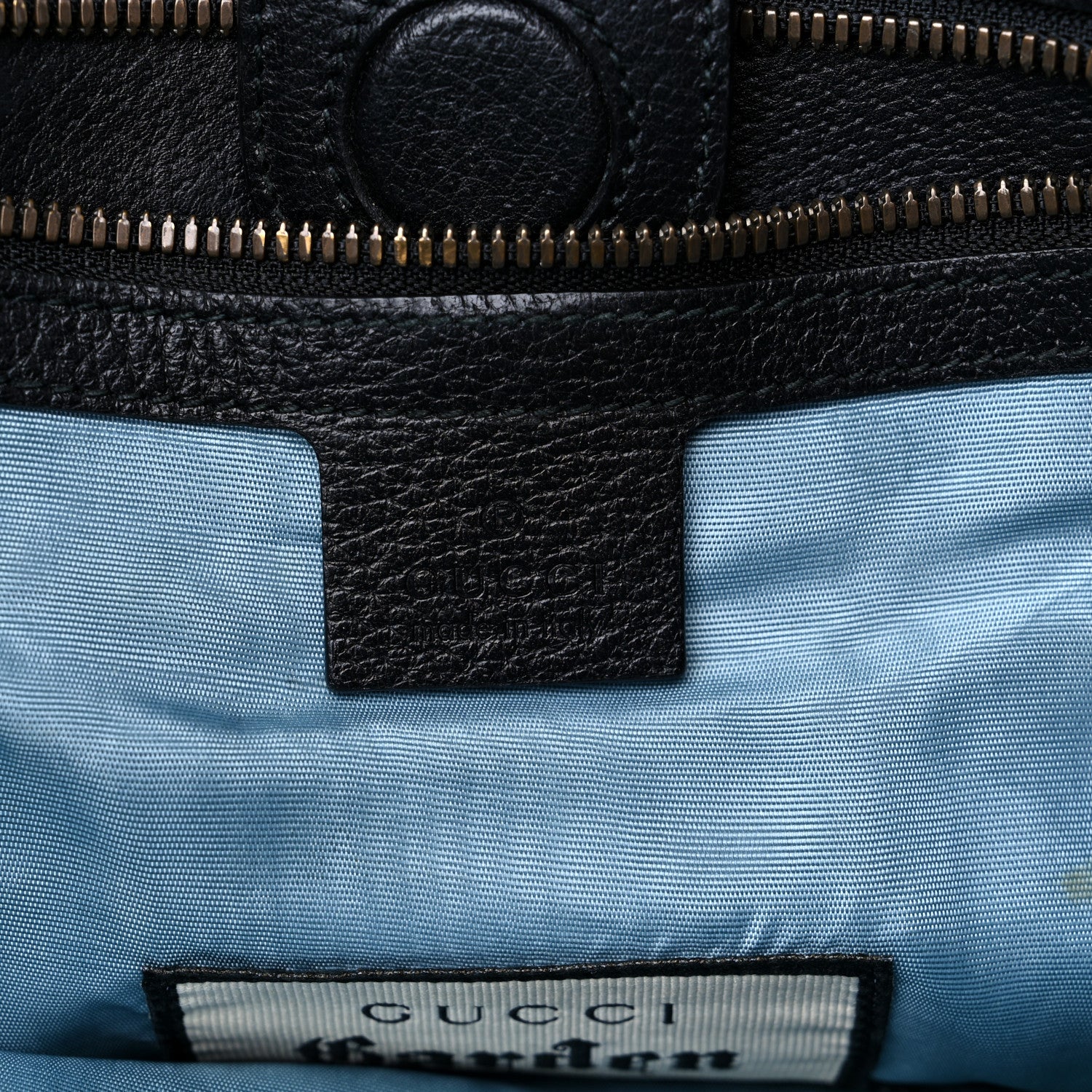 Gucci Textured Calfskin Garden Bat Vertical Shopping Tote Black 6 of 14
