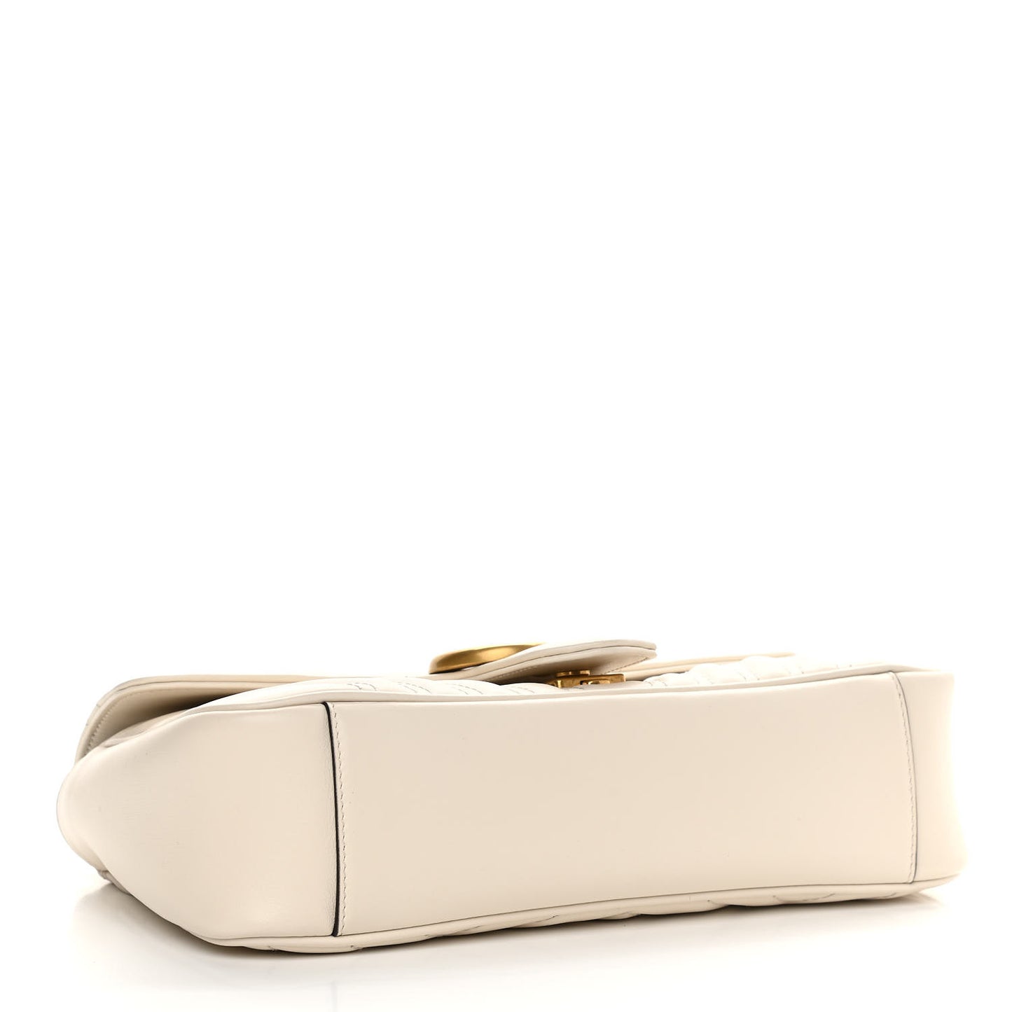Calfskin Matelasse Small GG Marmont Shoulder Bag White