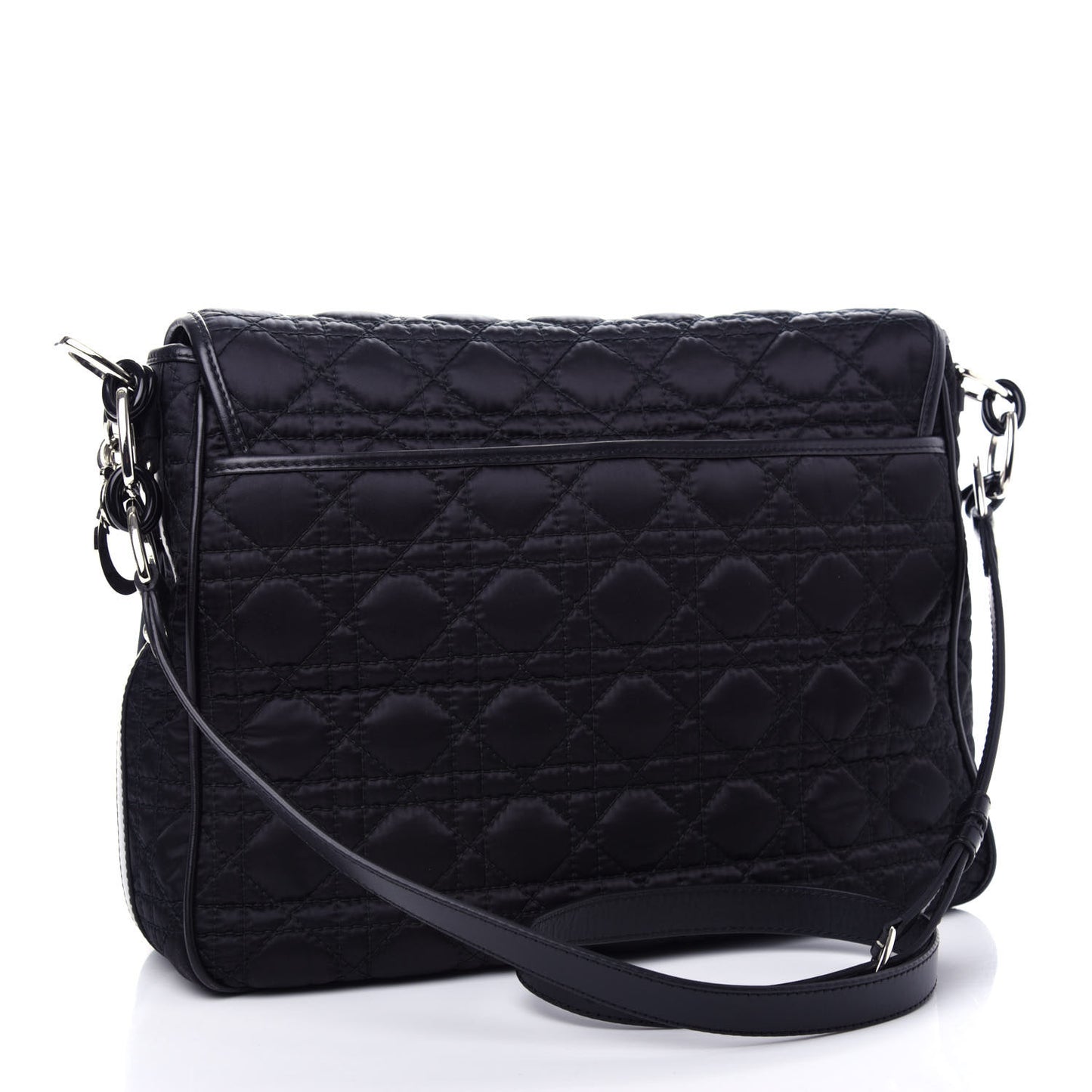 Nylon Cannage Charming Lock Messenger Bag Black