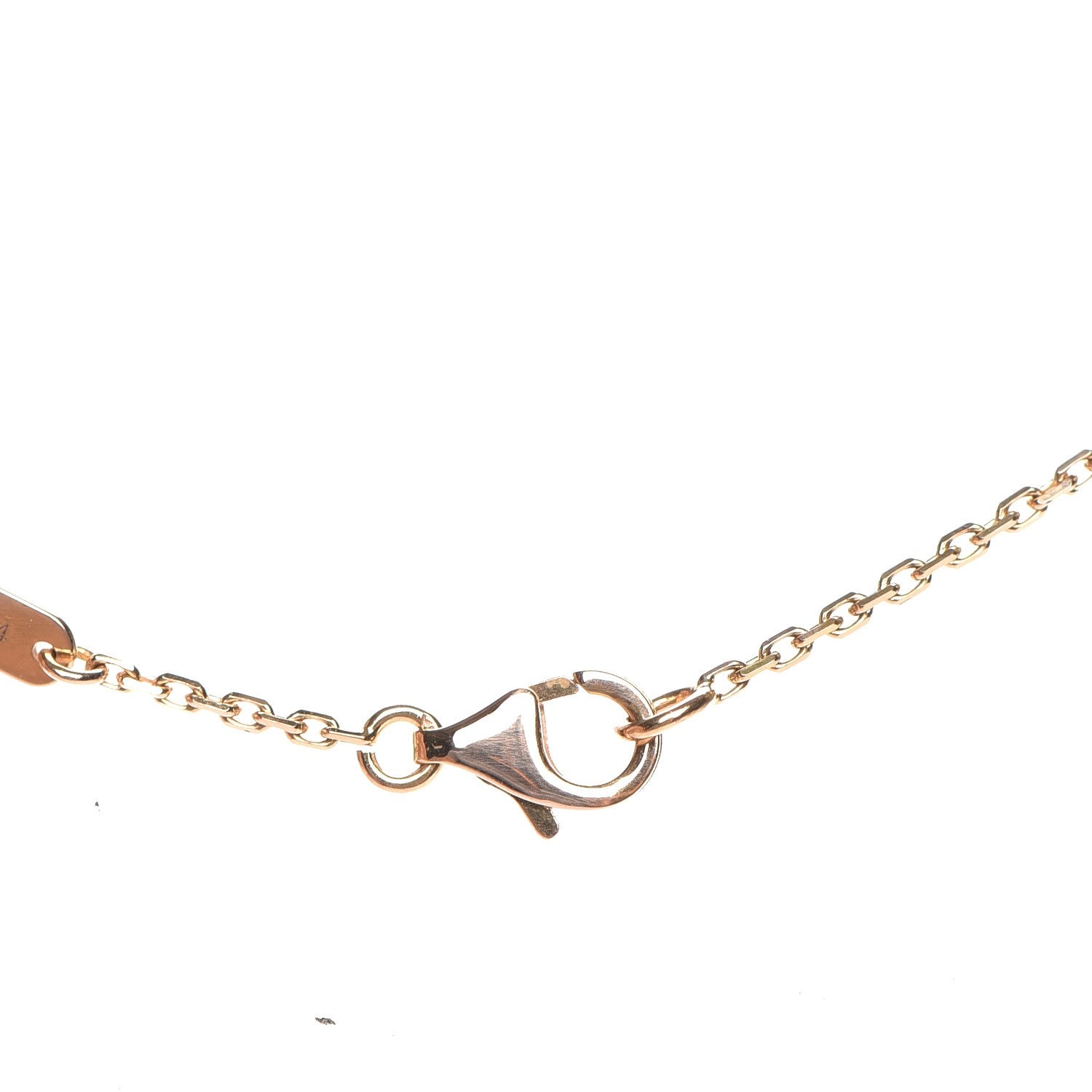 Van Cleef & Arpels 18K Rose Gold Diamond Pink Porcelain Vintage Alhambra Pendant Necklace 6 of 8