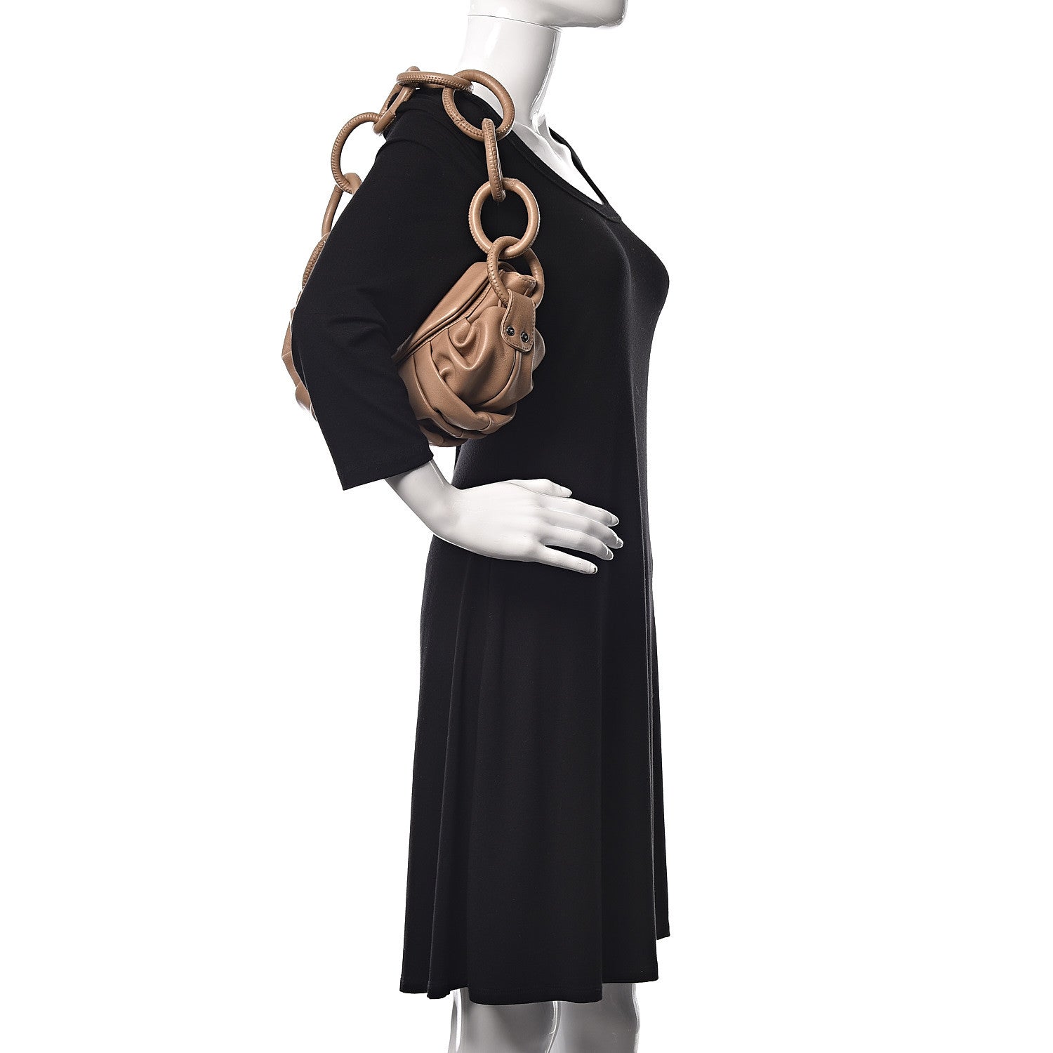 Chanel Lambskin Pleated CC Shoulder Bag Dark Beige 2 of 14