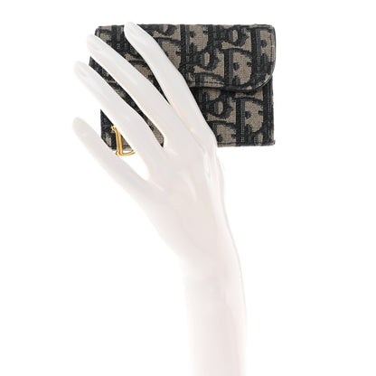Christian Dior Oblique Saddle Card Holder Blue 2 of 11