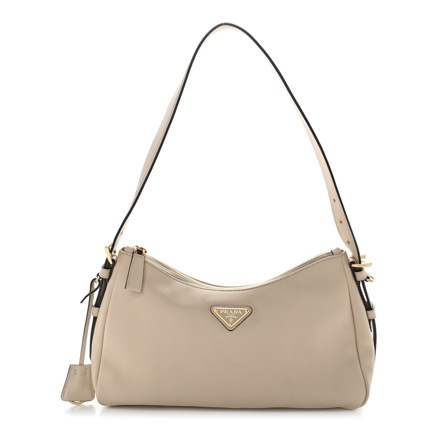 Soft Calfskin Medium Aimee Shoulder Bag Travertine