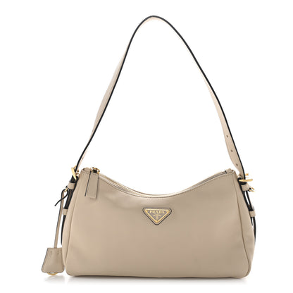 Prada Soft Calfskin Medium Aimee Shoulder Bag Travertine 1 of 10