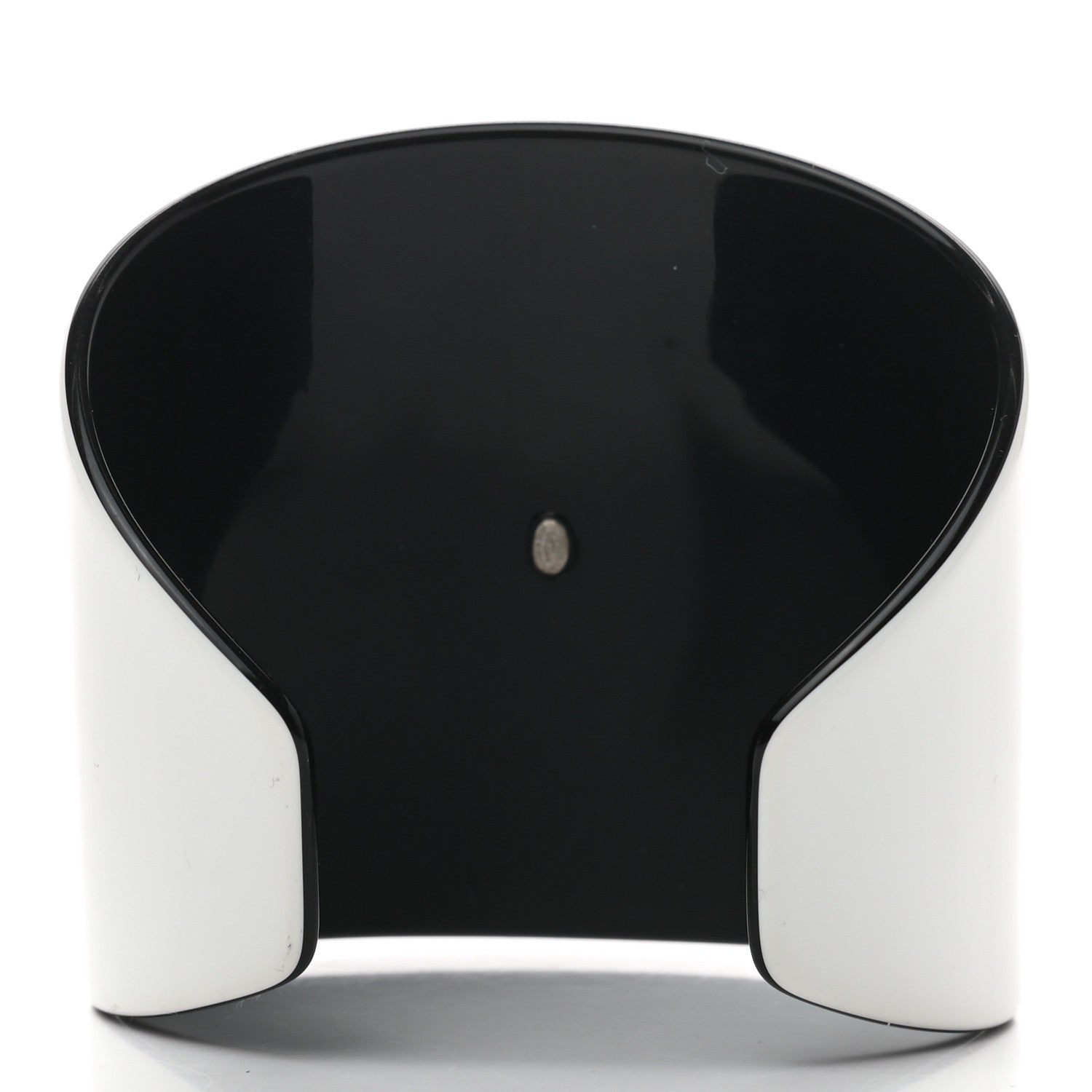 Chanel Resin CC Cuff White Black 3 of 4