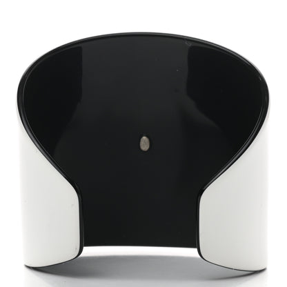 Chanel Resin CC Cuff White Black 3 of 4