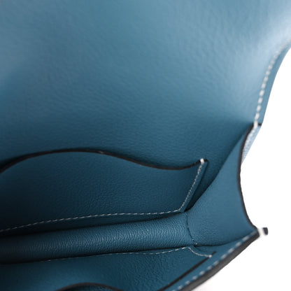 Hermes Evercolor Constance Slim Wallet Blue Jean 6 of 9