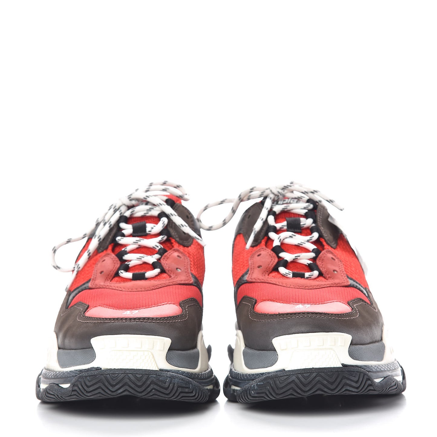 Fabric Mesh Mens Triple S Sneakers 47 Rouge Black