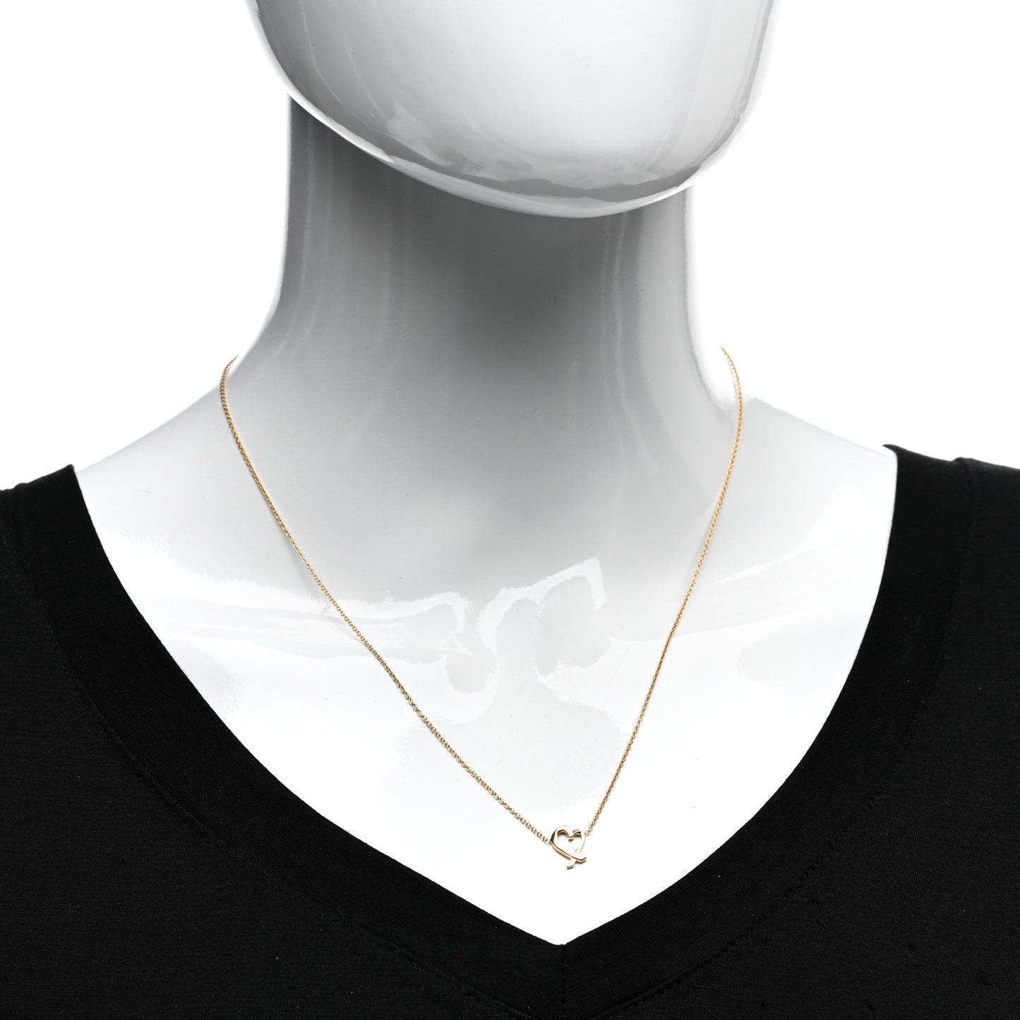 18K Yellow Gold Small Paloma Picasso Loving Heart Pendant Necklace