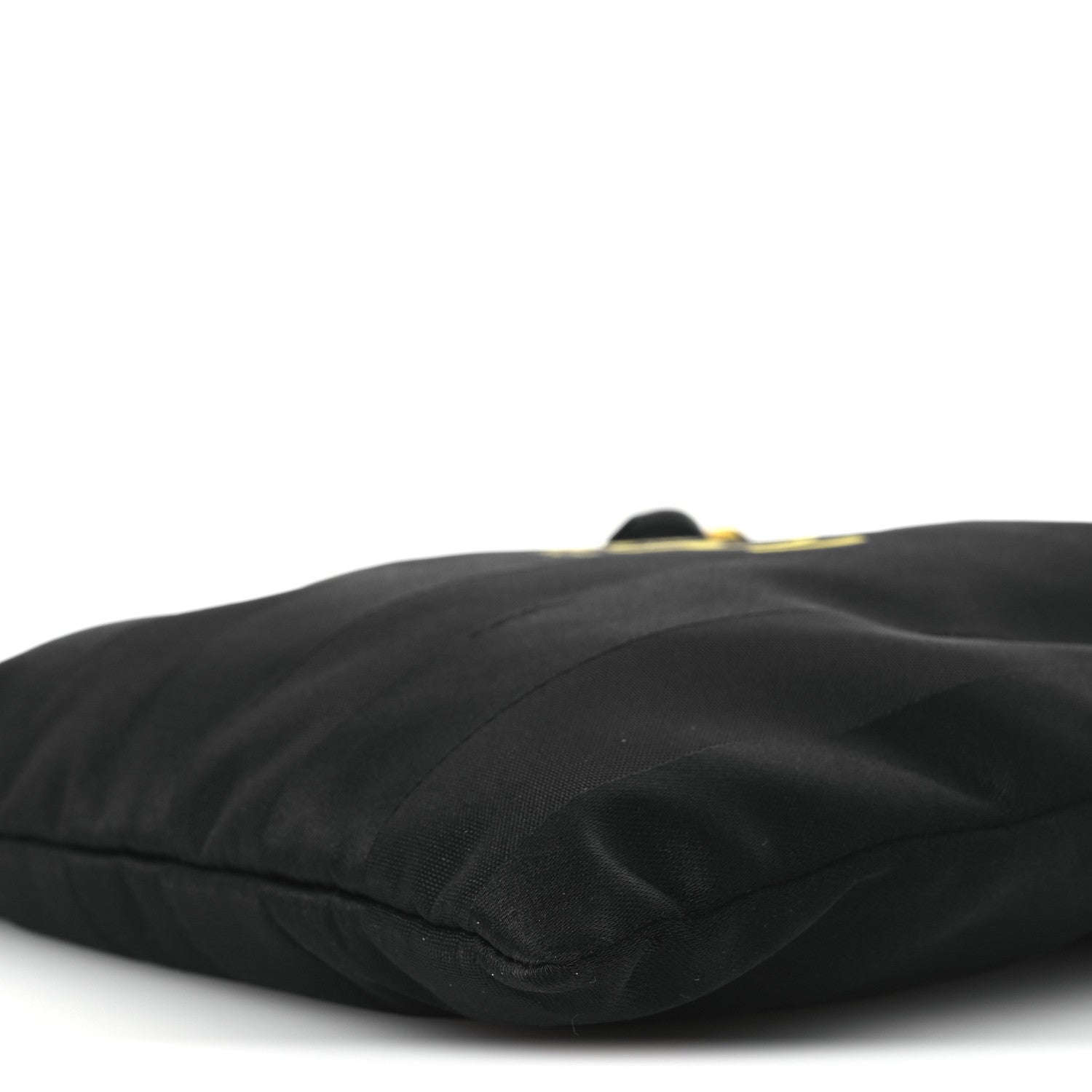 Fendi Recycled Nylon Vitello Grace Light Pequin Small Saint Fendi Roma Drawstring Pouch Black Sunflower 10 of 11