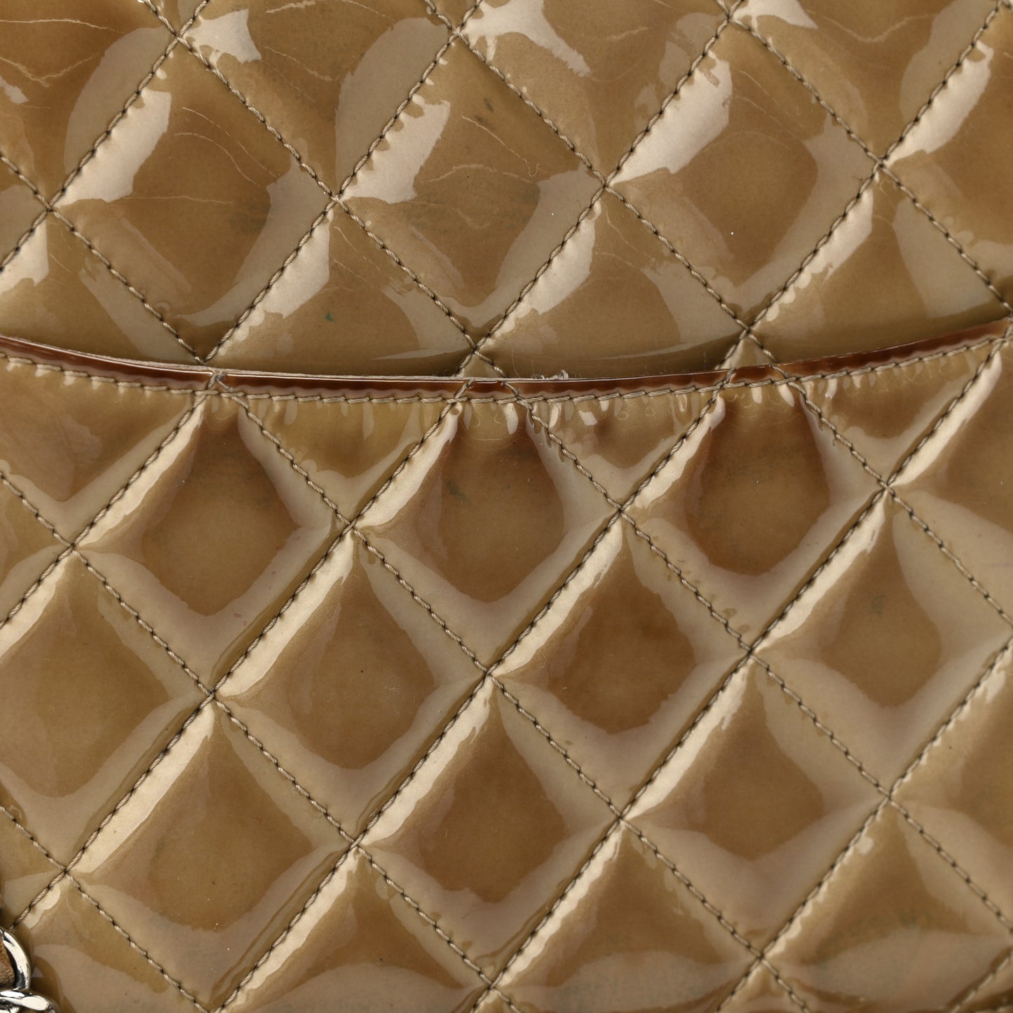 Patent Quilted 3 Jumbo Flap Light Brown