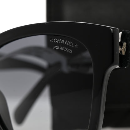 Chanel Acetate Polarized Square CC Sunglasses 5380 Black 8 of 9