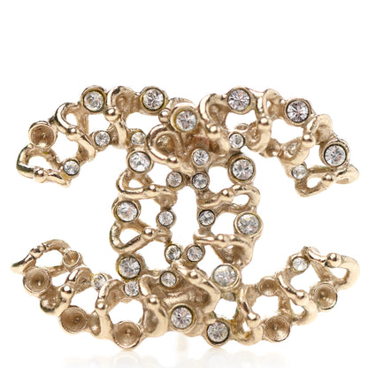 Chanel Crystal Chain Link CC Earrings Gold 5 of 5