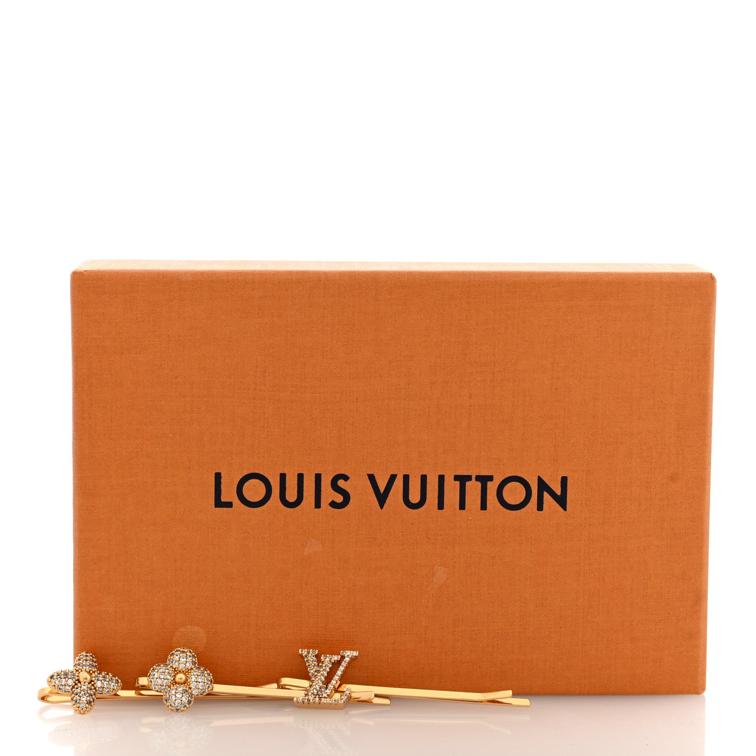 Louis Vuitton Monogram Louisa Crystal Barrette Set 4 of 4