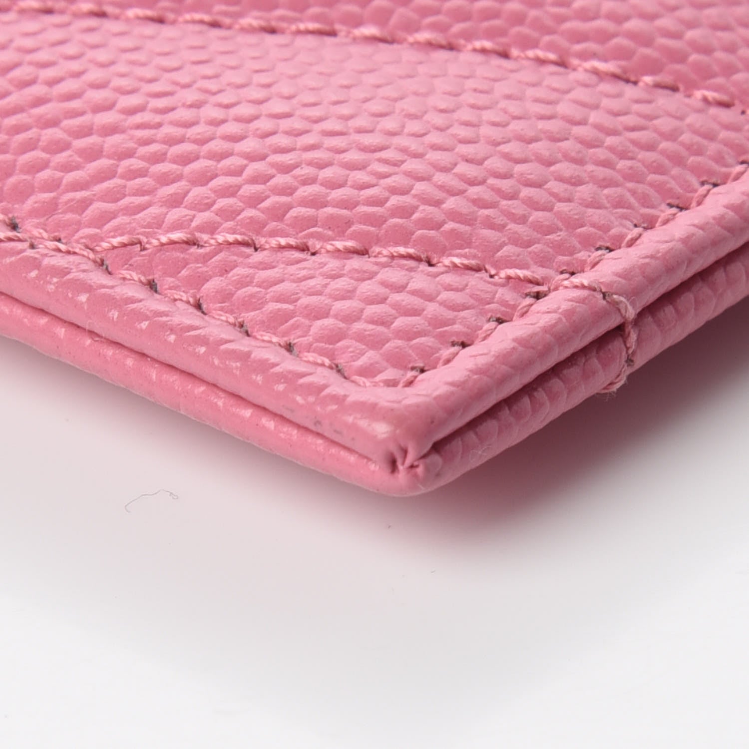 Saint Laurent Grain De Poudre Matelasse Chevron Monogram Credit Card Case Indian Pink 6 of 10