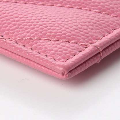 Saint Laurent Grain De Poudre Matelasse Chevron Monogram Credit Card Case Indian Pink 6 of 10