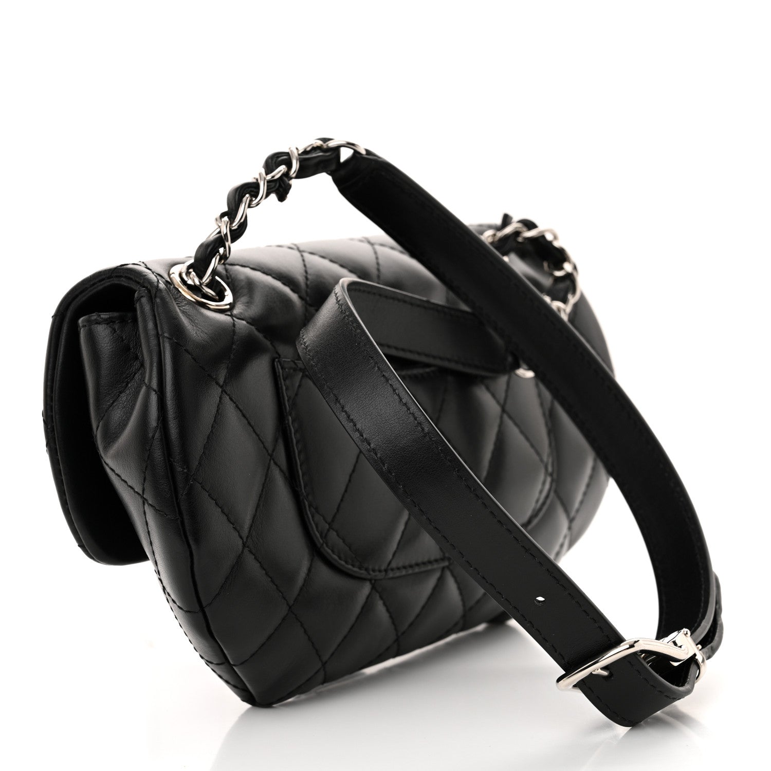 Chanel Calfskin Quilted CC Uniform Flap Belt Bag Black 3 of 14