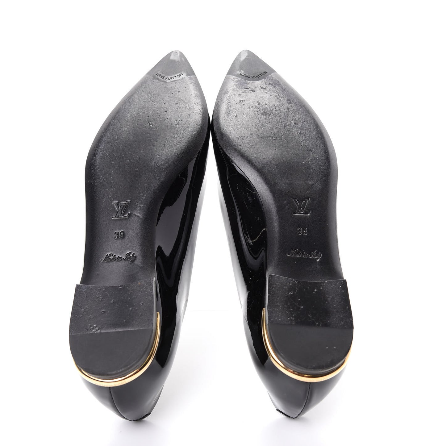Patent Calfskin Eyeline Ballerina Flats 38 Black