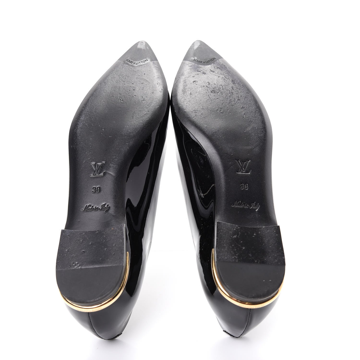 Louis Vuitton Patent Calfskin Eyeline Ballerina Flats 38 Black 6 of 10