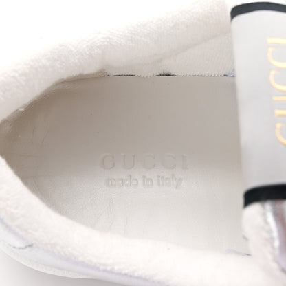 Gucci Metallic Nappa Silk Crystals Womens Screener Sneakers 36.5 Silver Light Grey 9 of 10