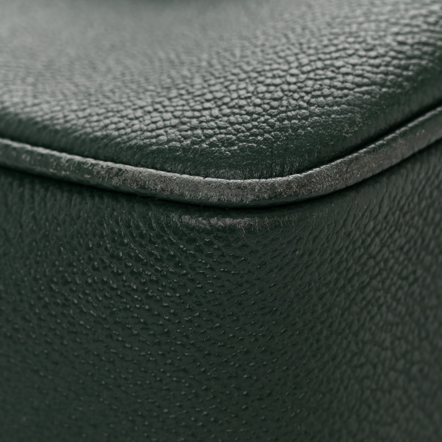 Soft Grain Calfskin Small Buckle Zip Bag Green
