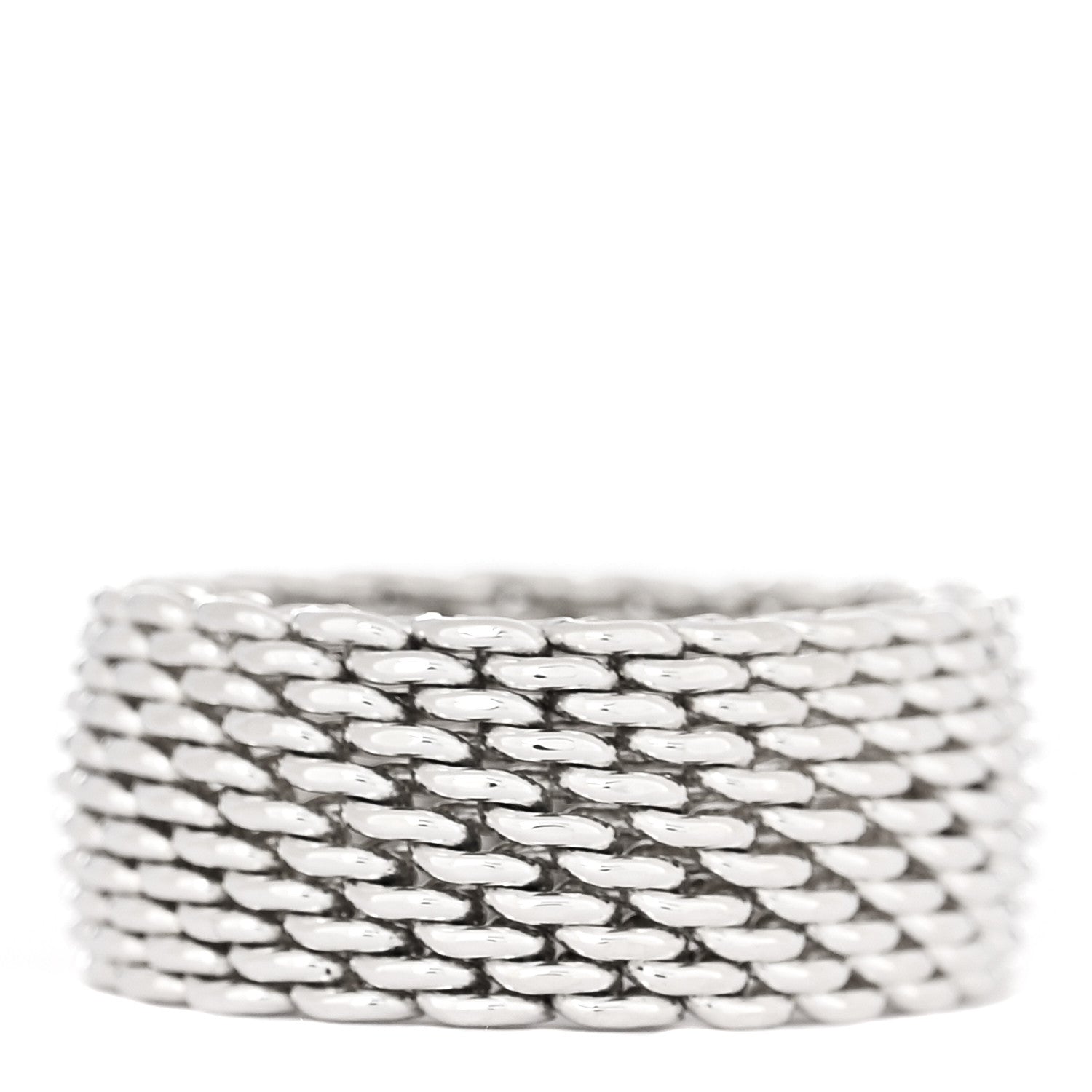 Tiffany Sterling Silver Somerset Mesh Ring 58 8.5 3 of 4