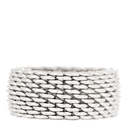 Tiffany Sterling Silver Somerset Mesh Ring 58 8.5 3 of 4